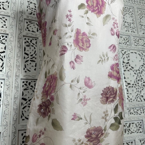 Vtg Casual Corner Annex 100% Silk Floral Coquette Cocktail Event Dress Sz Small - Picture 3 of 9